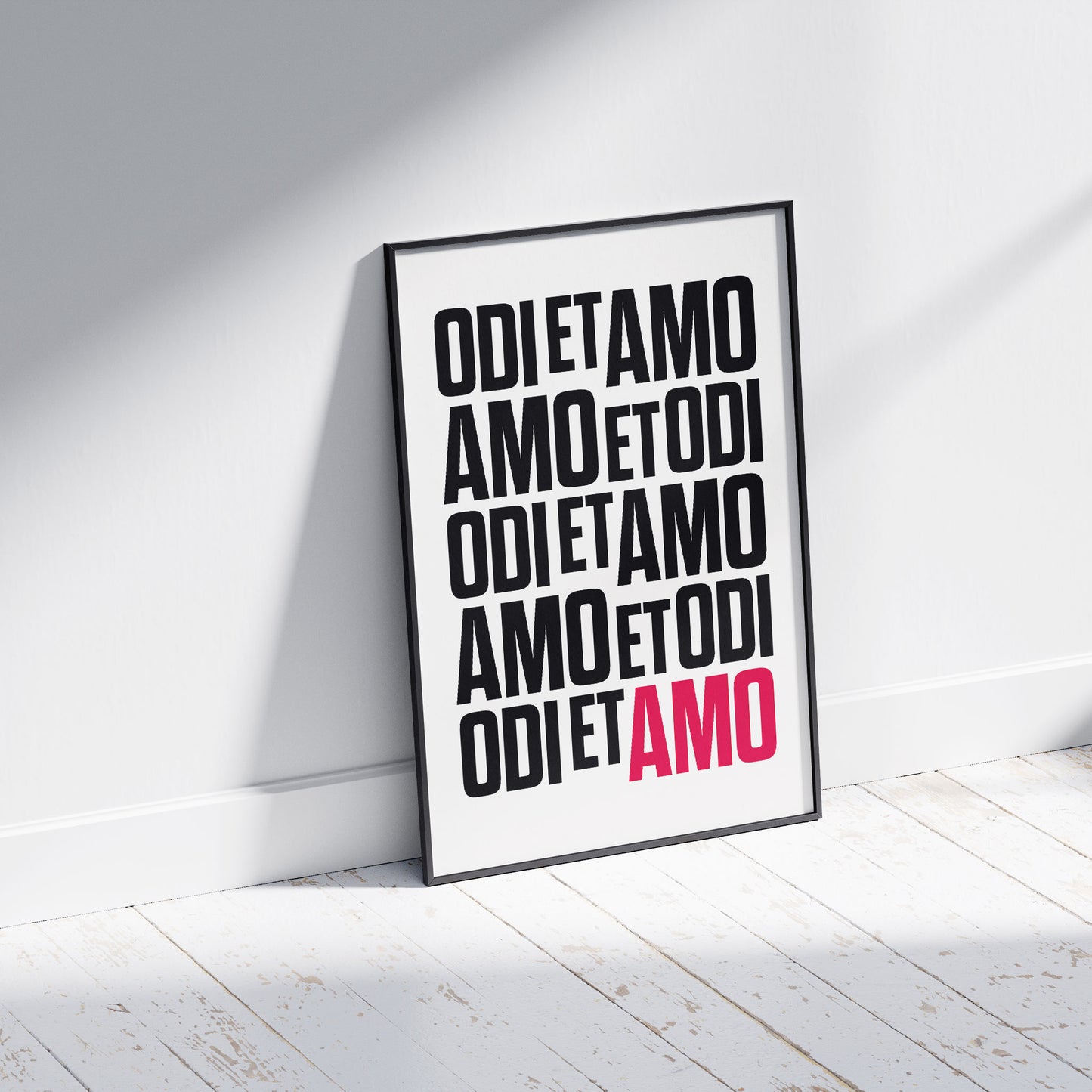 Catullus | I hate and I love | Fractured type | Art print
