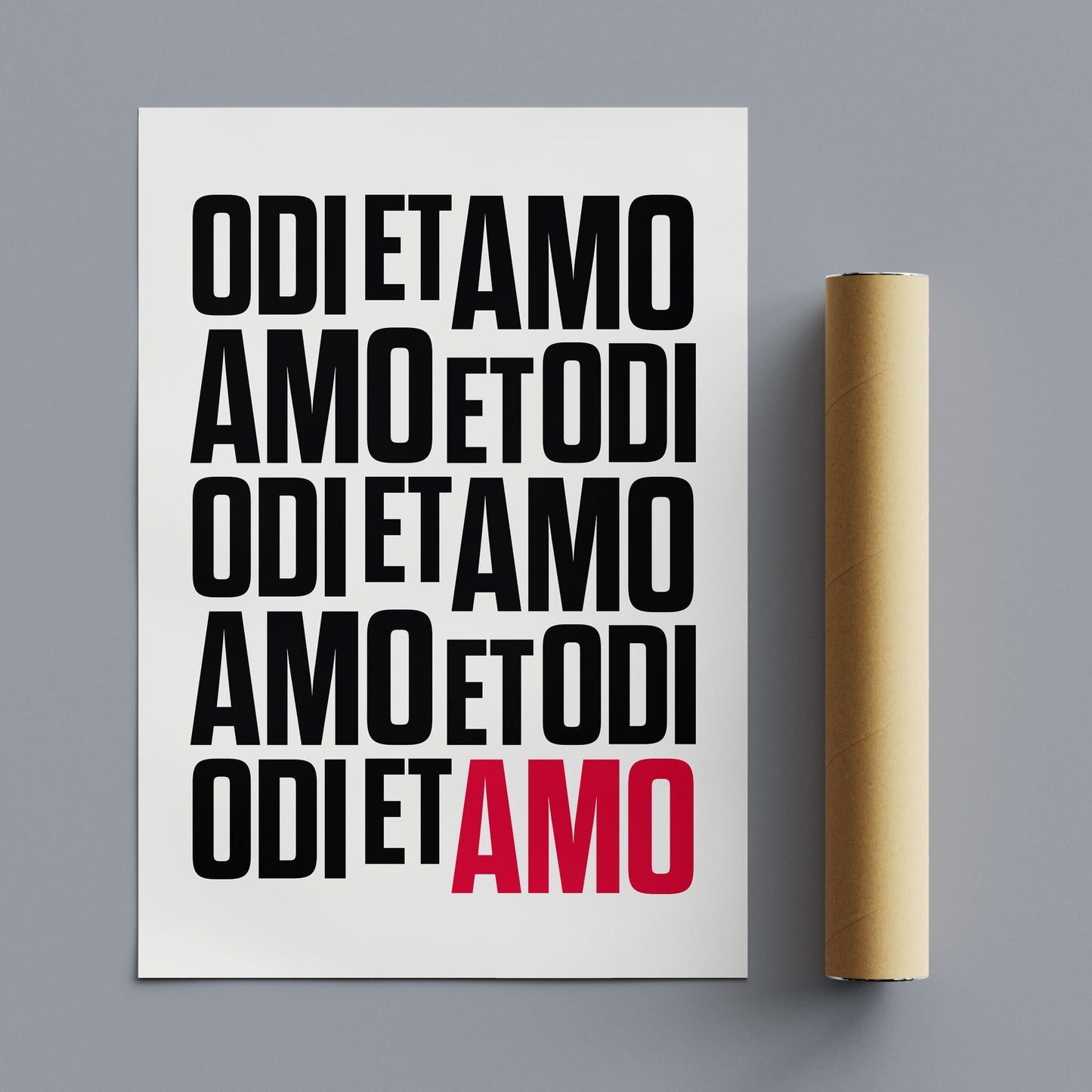 Catullus | I hate and I love | Fractured type | Art print