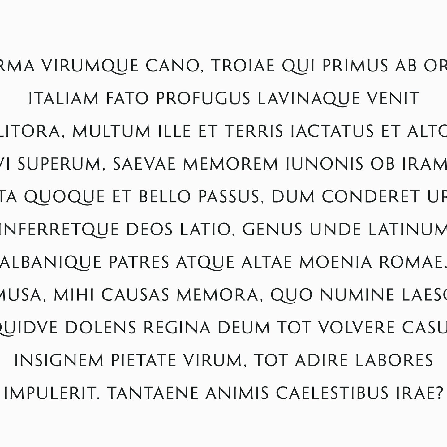 Virgil | Aeneid 1.1–11 | Arma virumque cano | Print