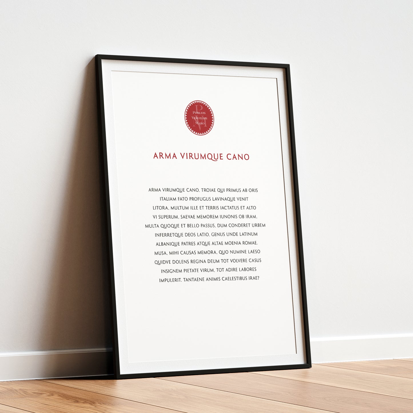 Virgil | Aeneid 1.1–11 | Arma virumque cano | Print