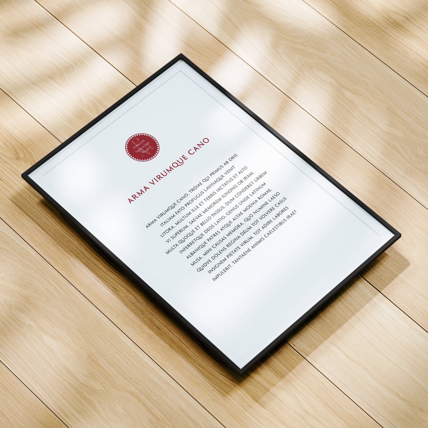 Virgil | Aeneid 1.1–11 | Arma virumque cano | Print