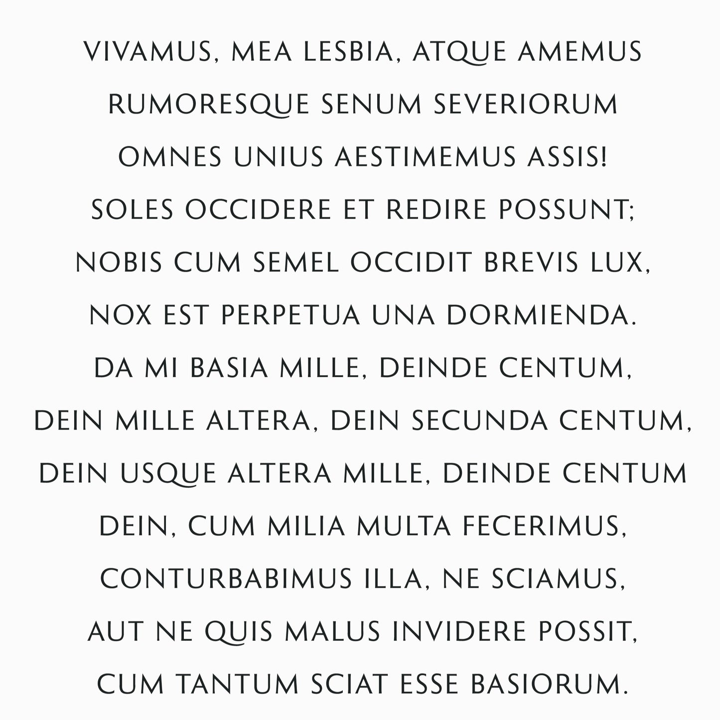 Catullus | 5 | Vivamus, mea Lesbia | Print