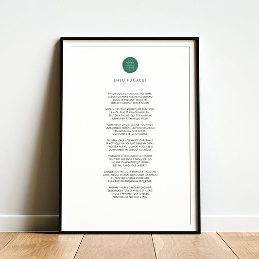 Horace | Ode 2.14 | Eheu Fugaces | Print