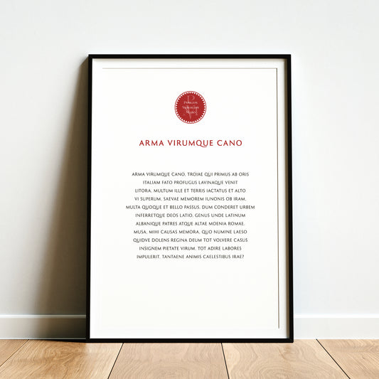 Virgil | Aeneid 1.1–11 | Arma virumque cano | Print